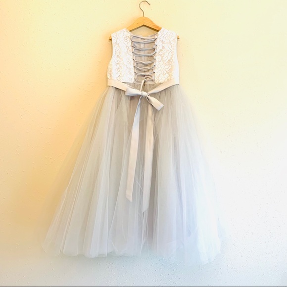 Girls Tutu Dress Lace Tulle Tutu Flower Girl Dress - Princess Pageant Gown  For Baptism, Wedding, Special Occasions White Graduation Dress Toddler